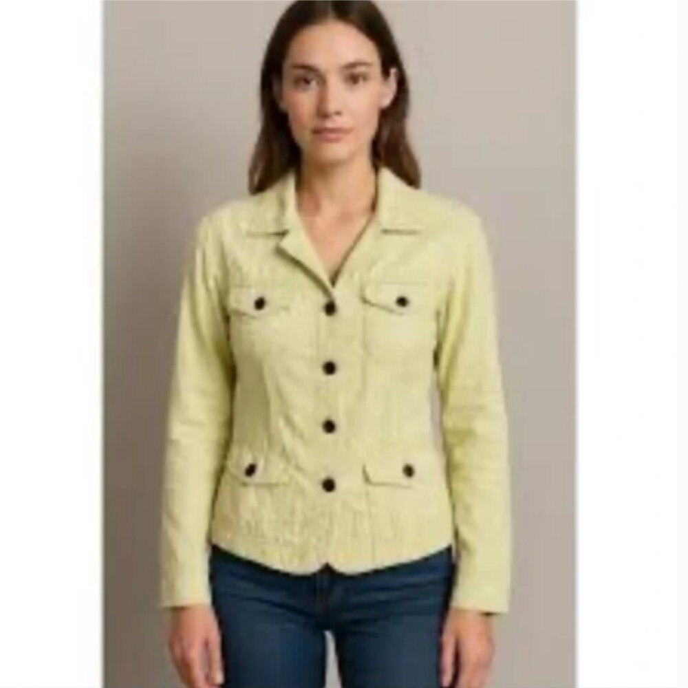 J. Jill 100% Linen green light jacket(684) - Picture 1 of 7